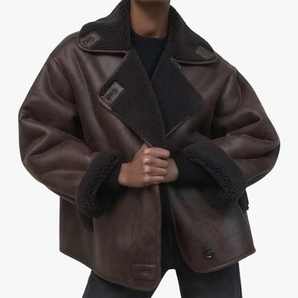 Zara Dark Brown Shearling Teddy Jacket